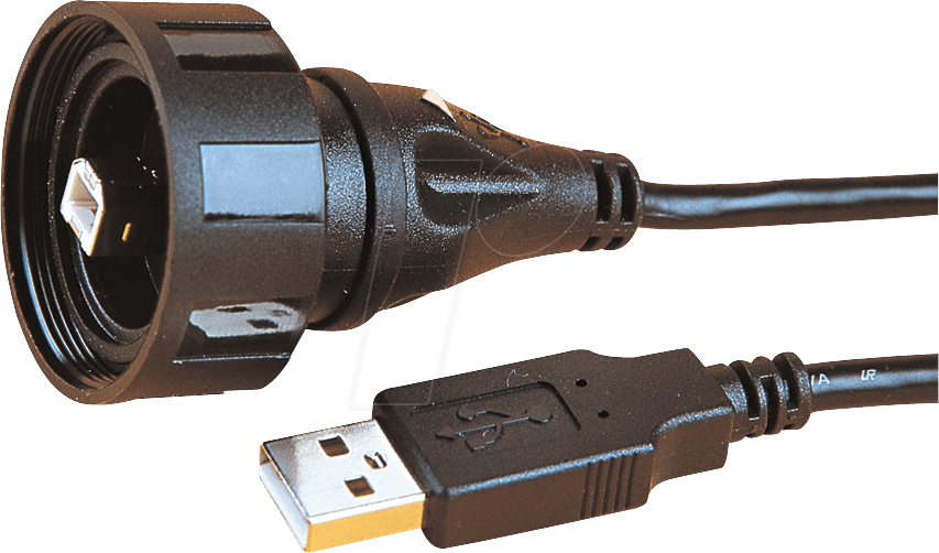 PX0840/B/2M00 - Verbinder USB-B Stecker > USB-A Stecker, IP68