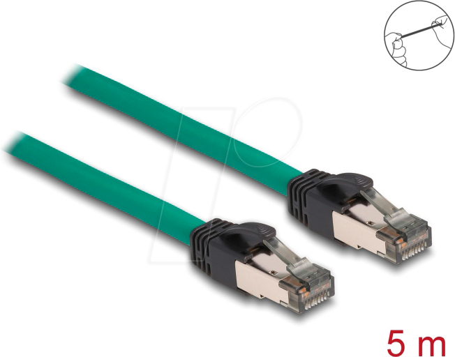 DELOCK 80123 - Patchkabel, Cat.5e, PROFINET, SF/UTP, grün, 5 m