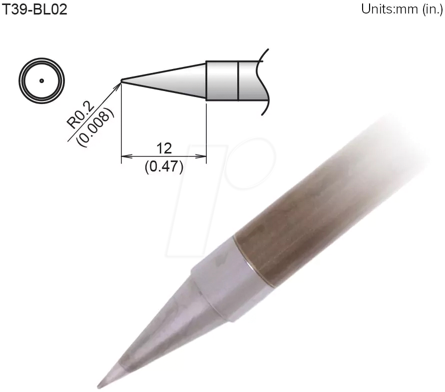HAK T39-BL02 - Aktiv-Lötspitze T39-BL02, 5,2 mm, konisch