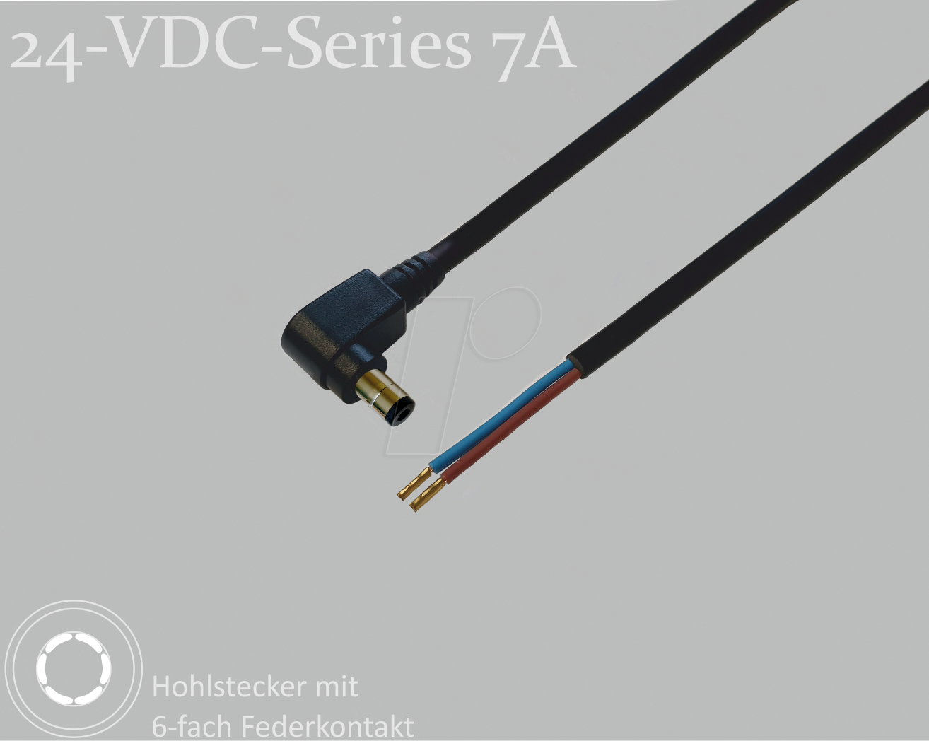 BKL 075911-750 - Adapterkabel, 750 mm, DC-Winkelstecker auf freie Enden