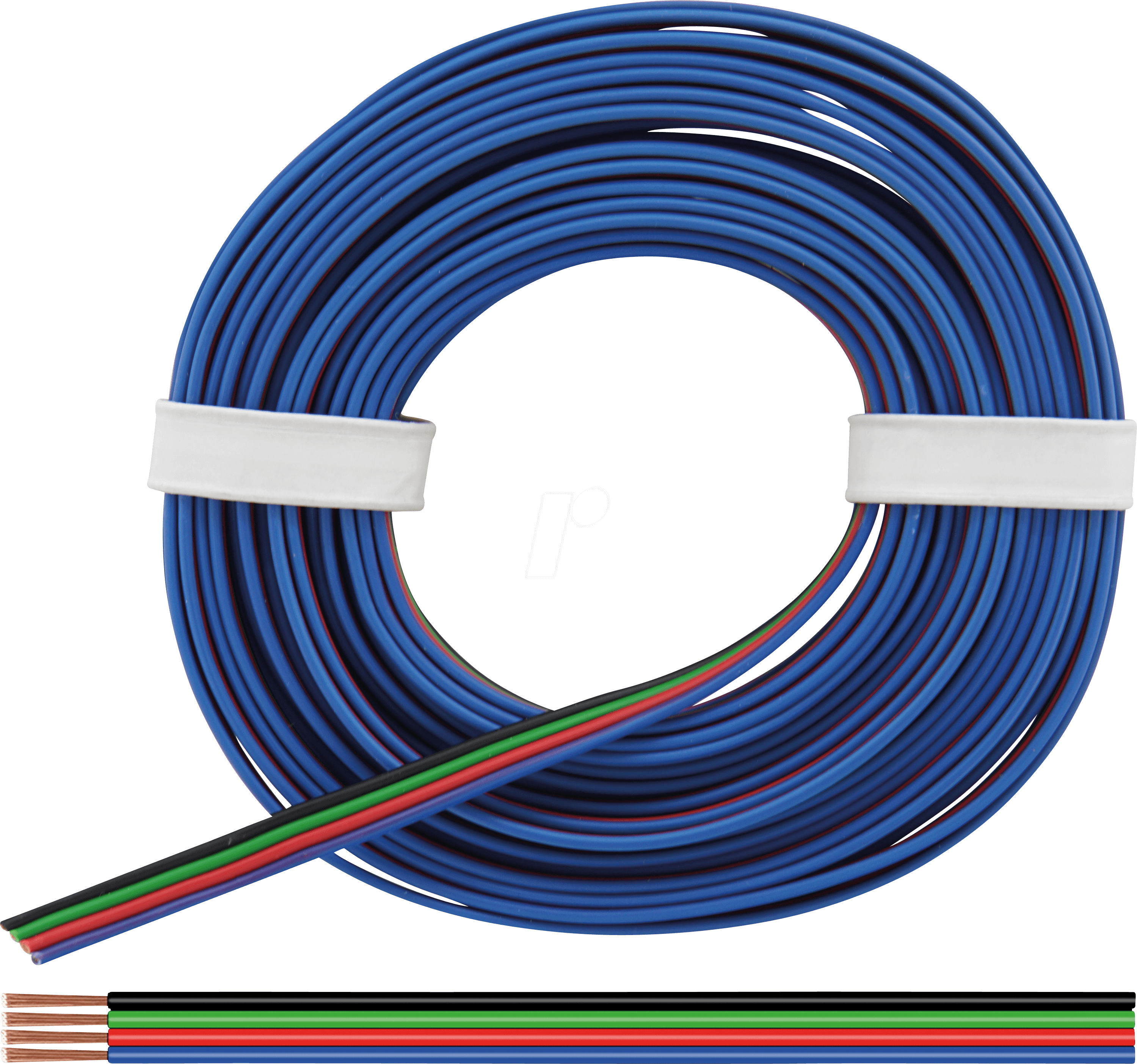LITZE SWGNRTBL2 - Kupferlitze isoliert, 10 m, 4 x 0,50 mm², sw/gn/rt/bl
