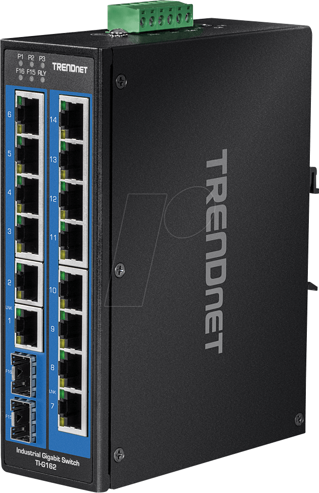 TRN TI-G162 - Switch, 16-Port, Gigabit Ethernet, 2x SFP