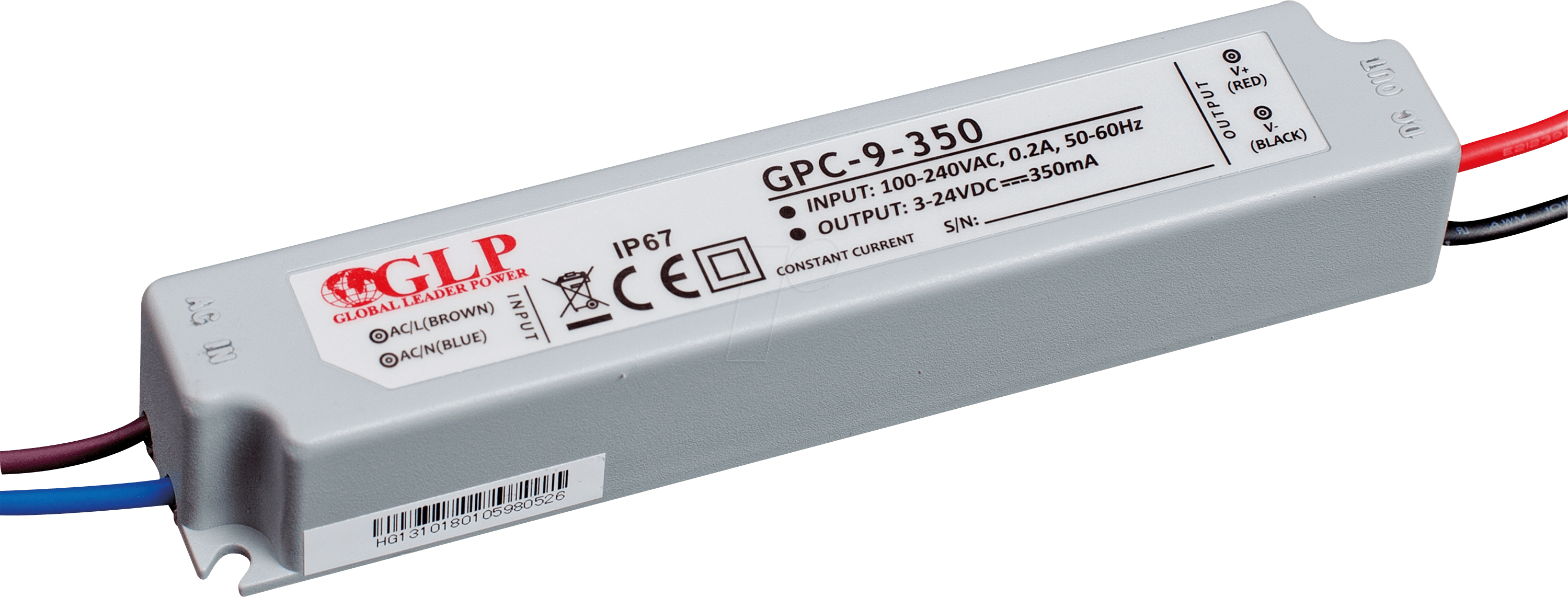 GPC-9-350 - LED-Netzteil, 8,4 W, 350 mA, 3-24 V DC, IP67