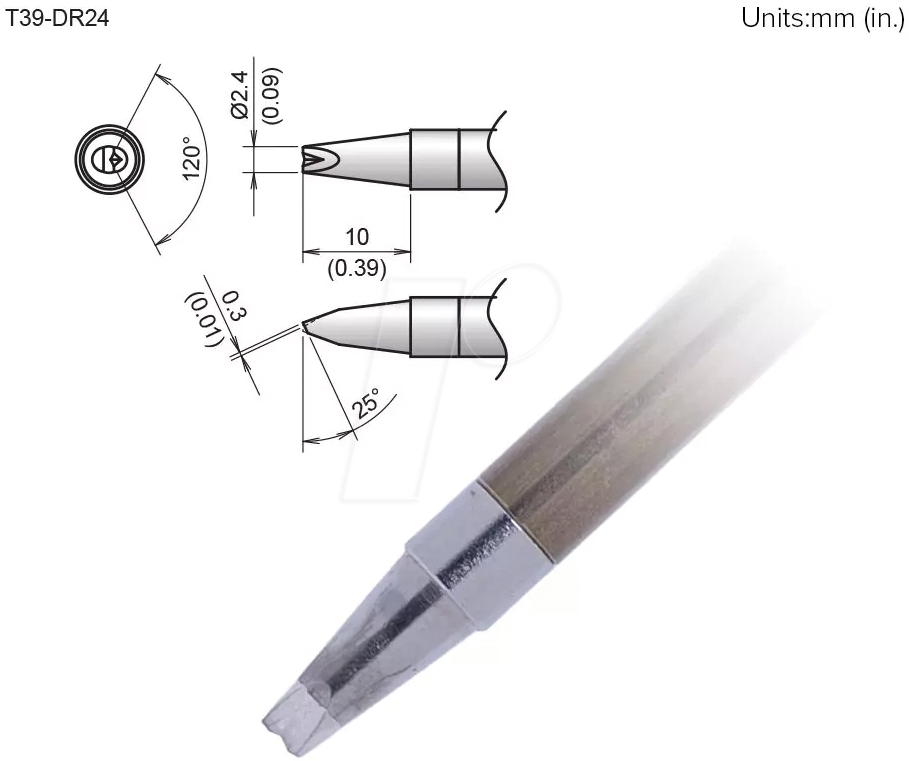 HAK T39-DR24 - Aktiv-Lötspitze T39-DR24, 1,6 mm, rille