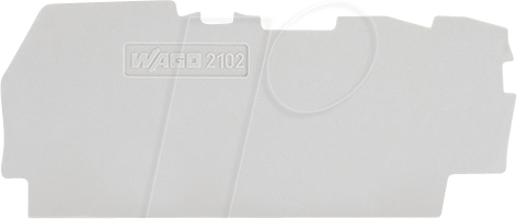 WAGO 2102-1391 - Abschluss- und Zwischenplatte, 0,8 mm, 3-Leiter-Klemmen, grau