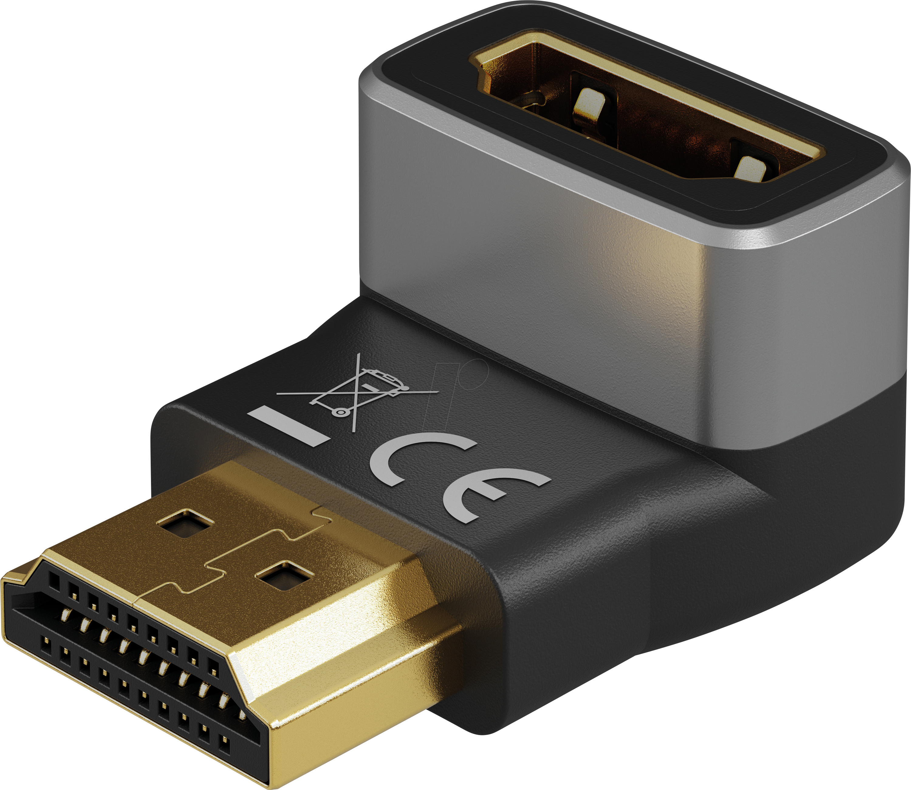 Thumbnail - GOOBAY 72011 - Adapter HDMI Stecker/Buchse, 8K 60 Hz, 270° vertikal