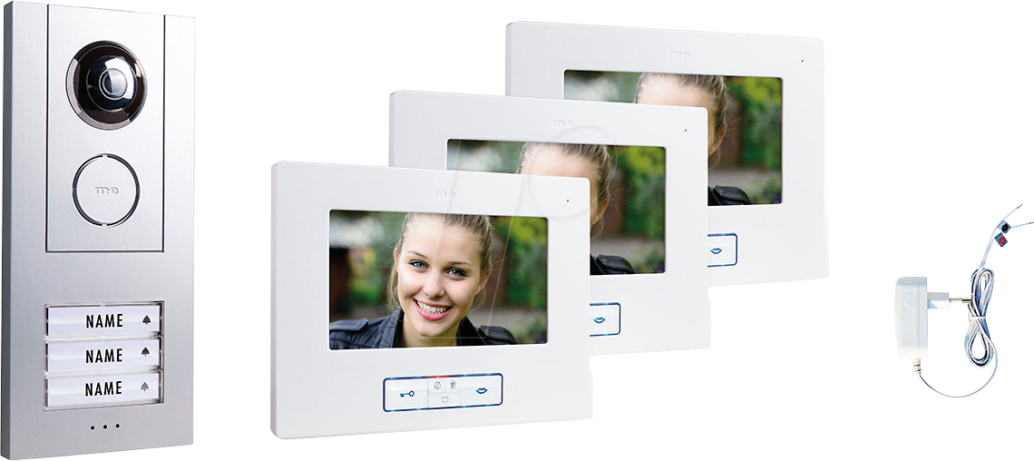 ME 41439 - Video-Türsprechanlage Set, 3-Familienhaus, anthrazit