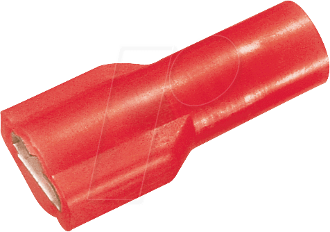 IFSH-R-6,35 - Flachsteckerhülse-vollisoliert, Breite:6,35mm,rot