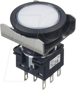 ID LBW6LM1RT64PW - Beleuchteter Einbautaster LBW, 26 mm , 2 CO