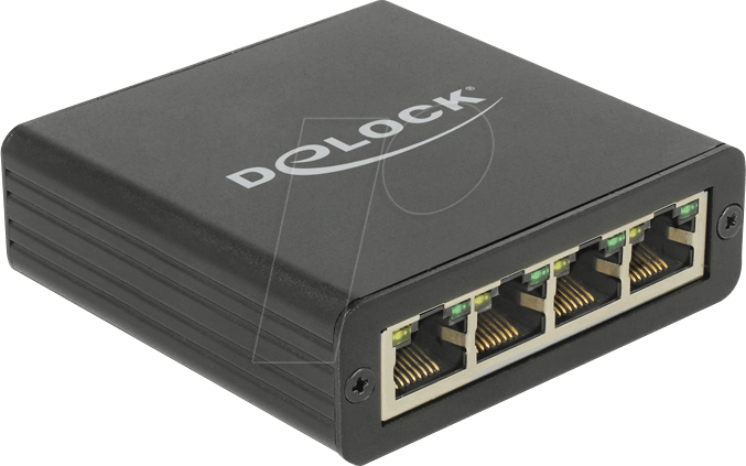 DELOCK 62966 - Netzwerkadapter, USB 3.0, Gigabit Ethernet, 4 x RJ45