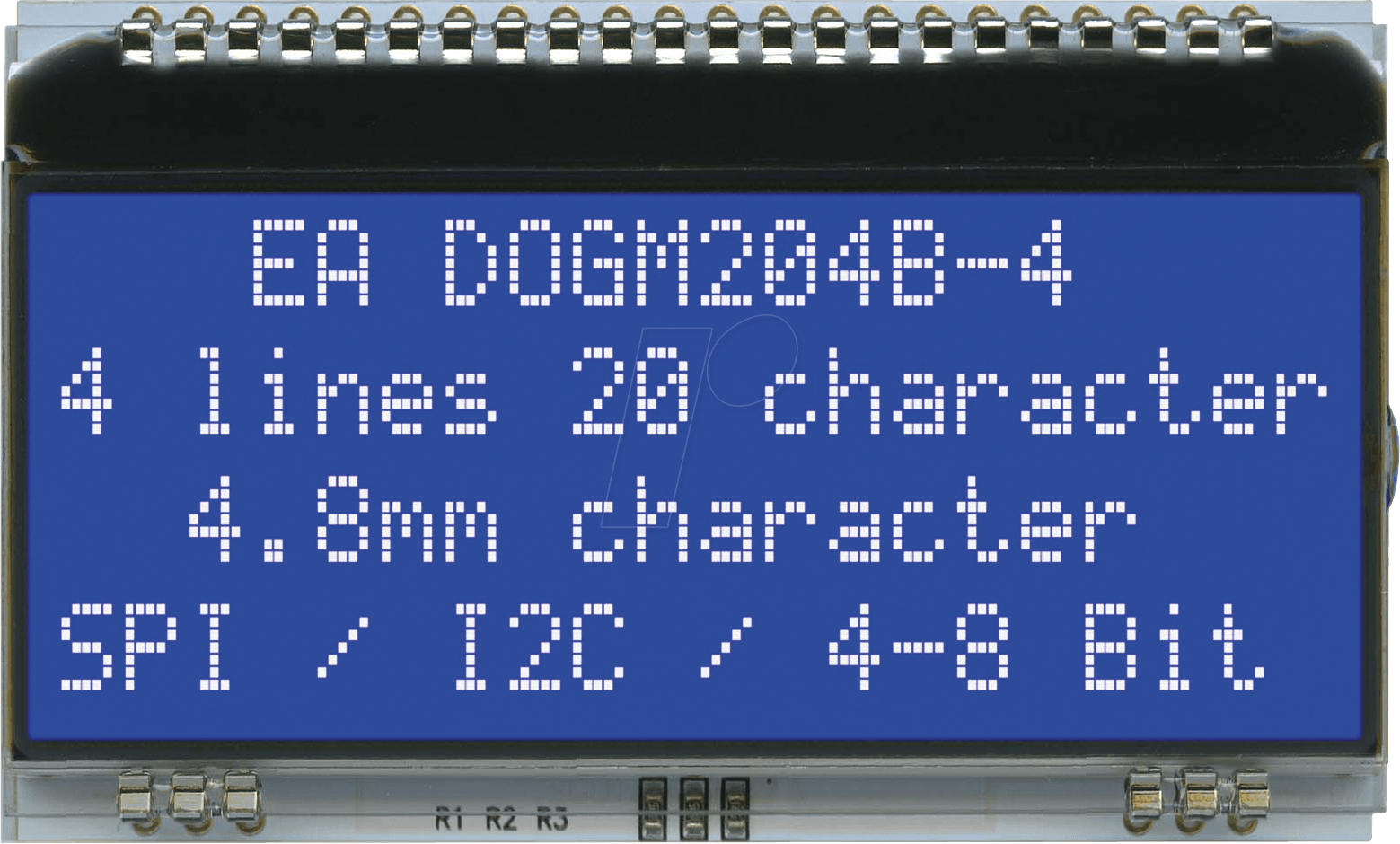 Thumbnail - EA DOGM204B-A - LCD-Textmodul, 59 x 21,3 mm, blau