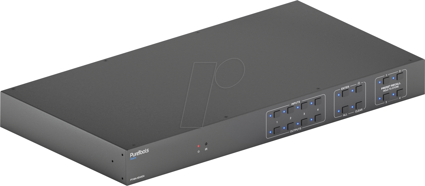 PURE PTMAHD44DA - 4K HDMI Matrix 4x4, HDR,Downscaler, Audio-Matrix