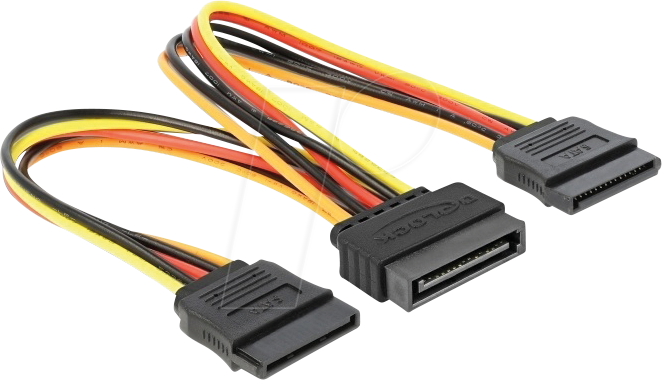 DELOCK 60143 - Kabel Power SATA 15 Pin Stecker > 2 x Power SATA 15 Pin Buchse 1