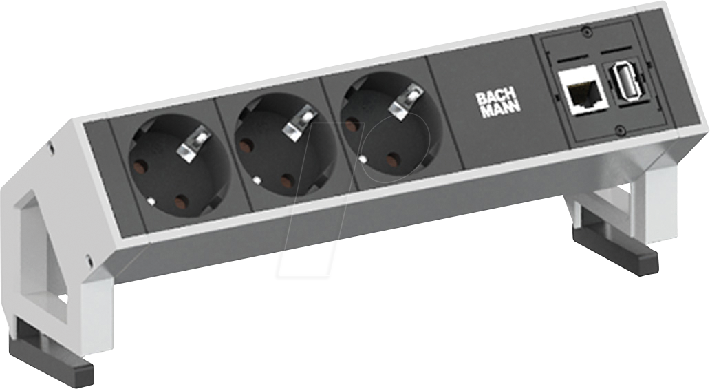 BACH 902.301 - DESK2 3x Schutzkontakt, 1x CAT6 1x USB3 weiss