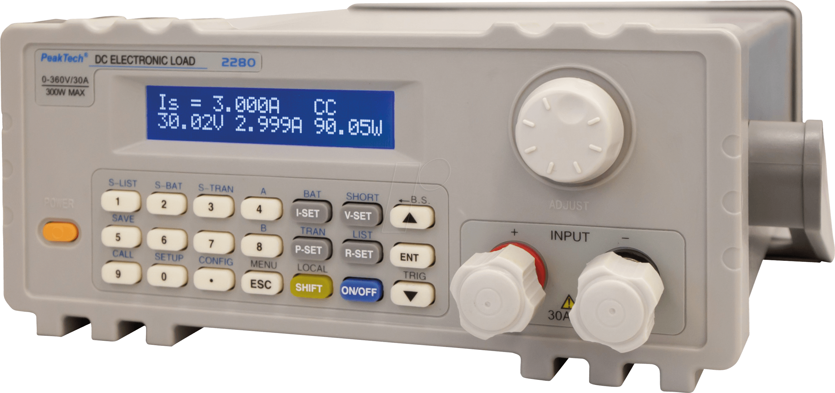 PEAKTECH 2280 - Elektronische Last, 300 W, 0 - 30 A, USB, RS232