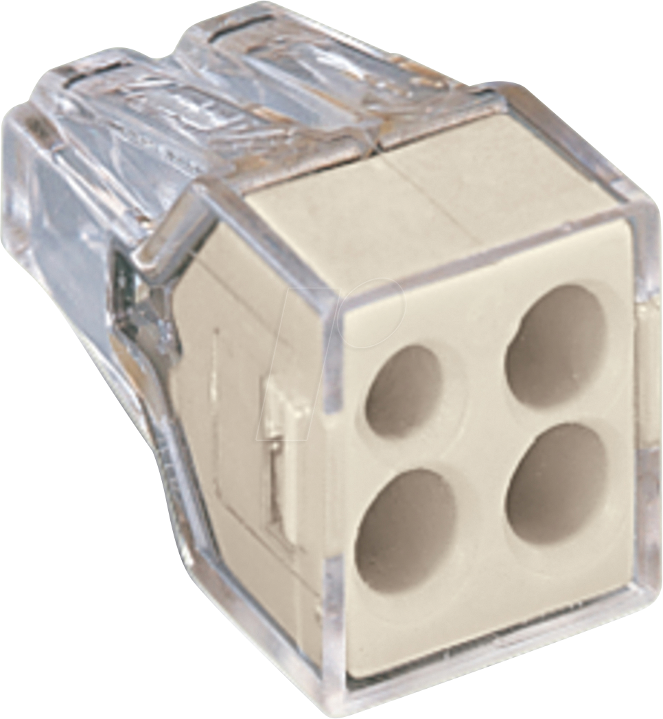 WAGO 773-124 - Verbindungsdosenklemme, 2,5 mm², 4 Leiter, grau, transparent
