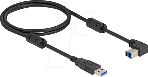 Thumbnail - DELOCK 81104 - USB 5 Gb/s Kabel, A Stecker auf B Stecker, 90° oben, 1 m