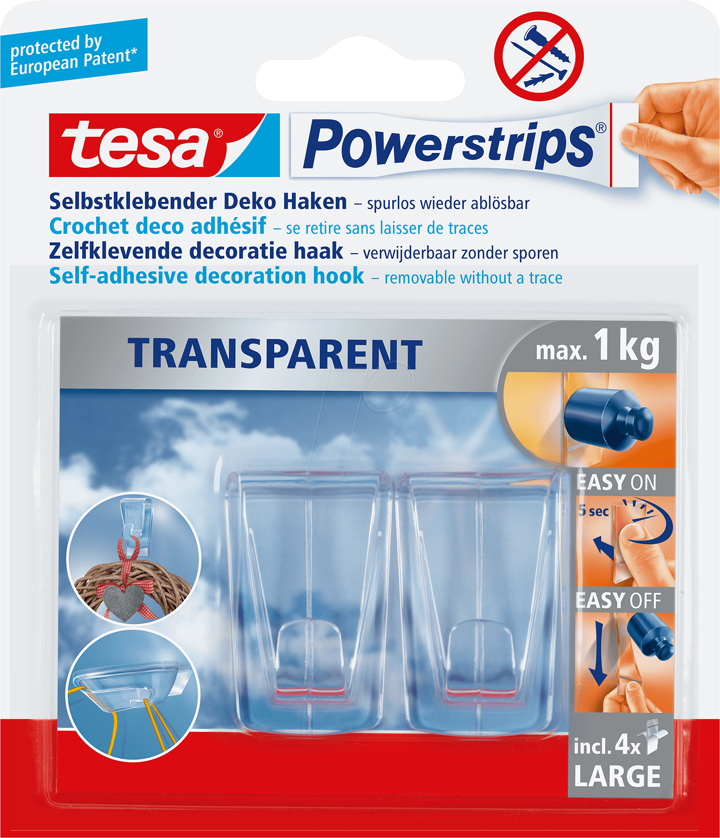 TESA 58813 - tesa® Powerstrips® Deco-Haken XL