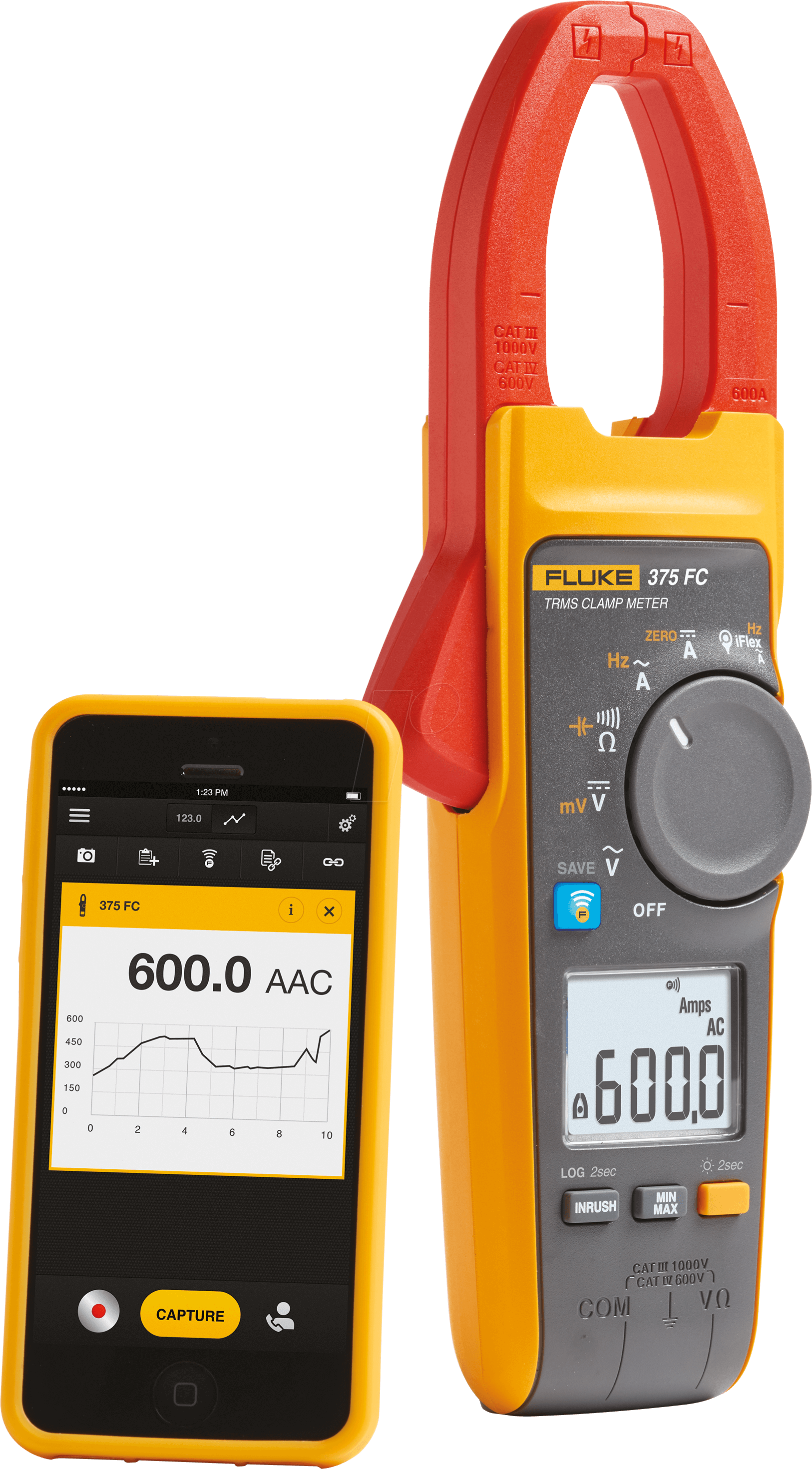 FLUKE 375 FC - Stromzange 375 FC, digital, AC/DC, bis 600 A