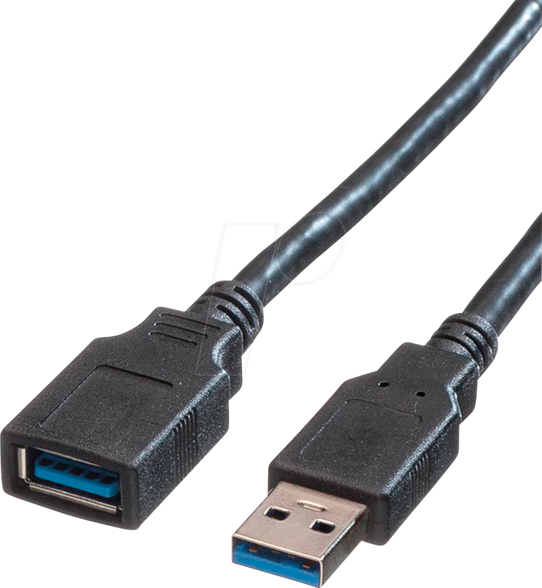 Thumbnail - ROLINE 11028977 - USB 5 Gb/s Kabel, A Stecker auf A Buchse, 0,8 m