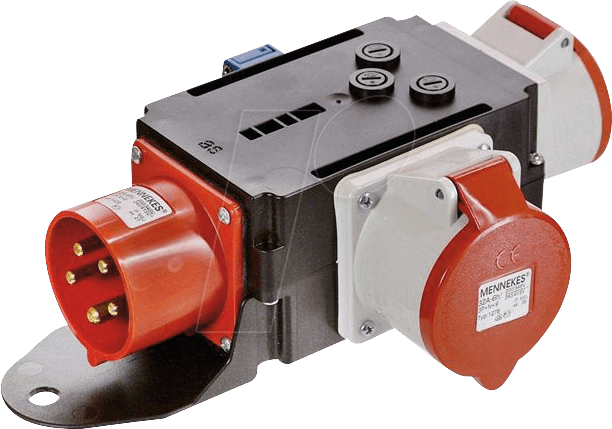 CEE-VERT 121-3S - CEE-Verteiler, 1 Stecker/2 Dosen/1 Steckdose