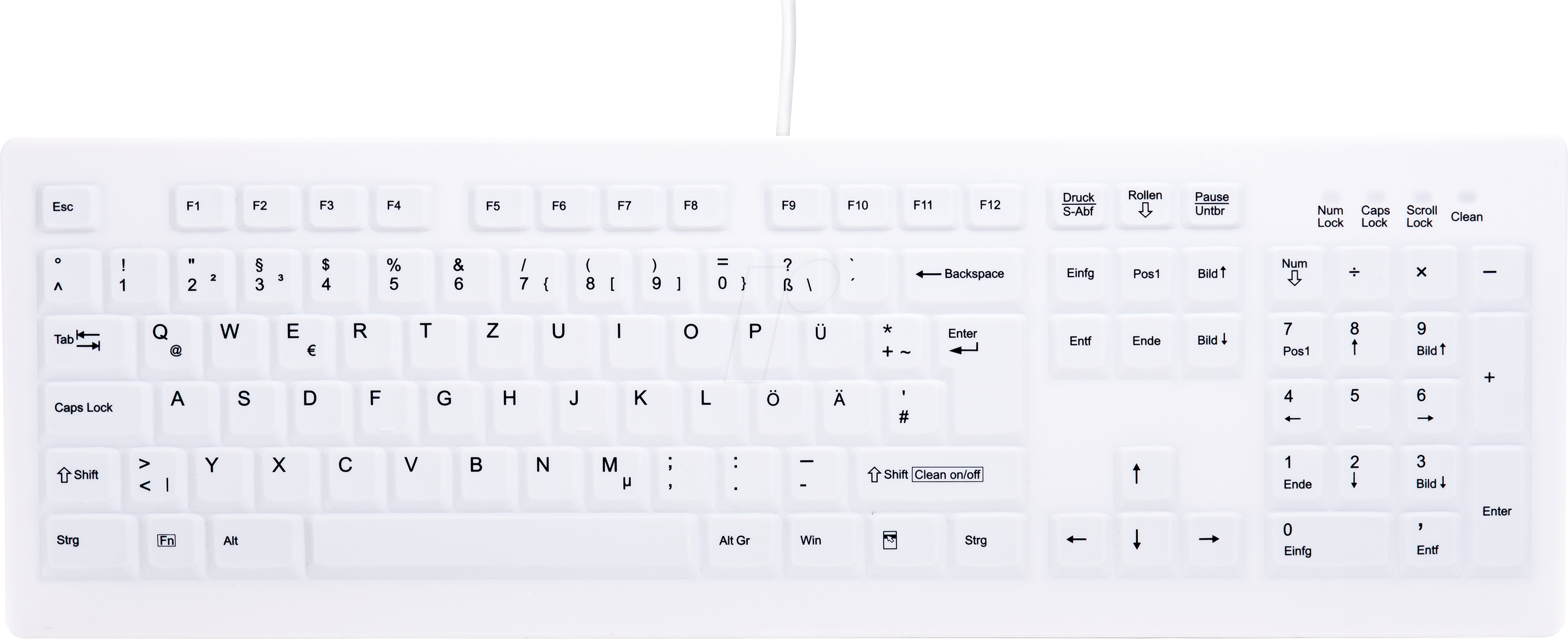 Thumbnail - AK-C8100FU1WGE - Tastatur, USB, desinfizierbar, weiß, DE