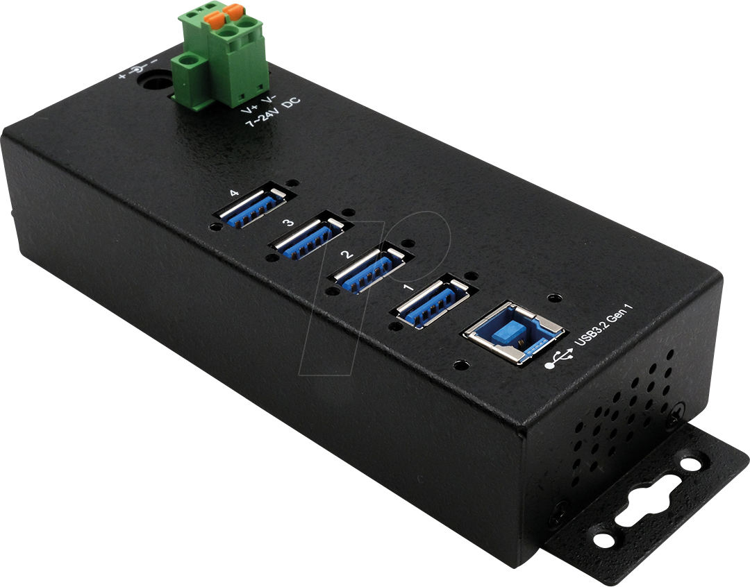EXSYS 1186HMVS-2 - USB 3.0 4-Port Industrie-Hub, 4x A, 15 kV ESD