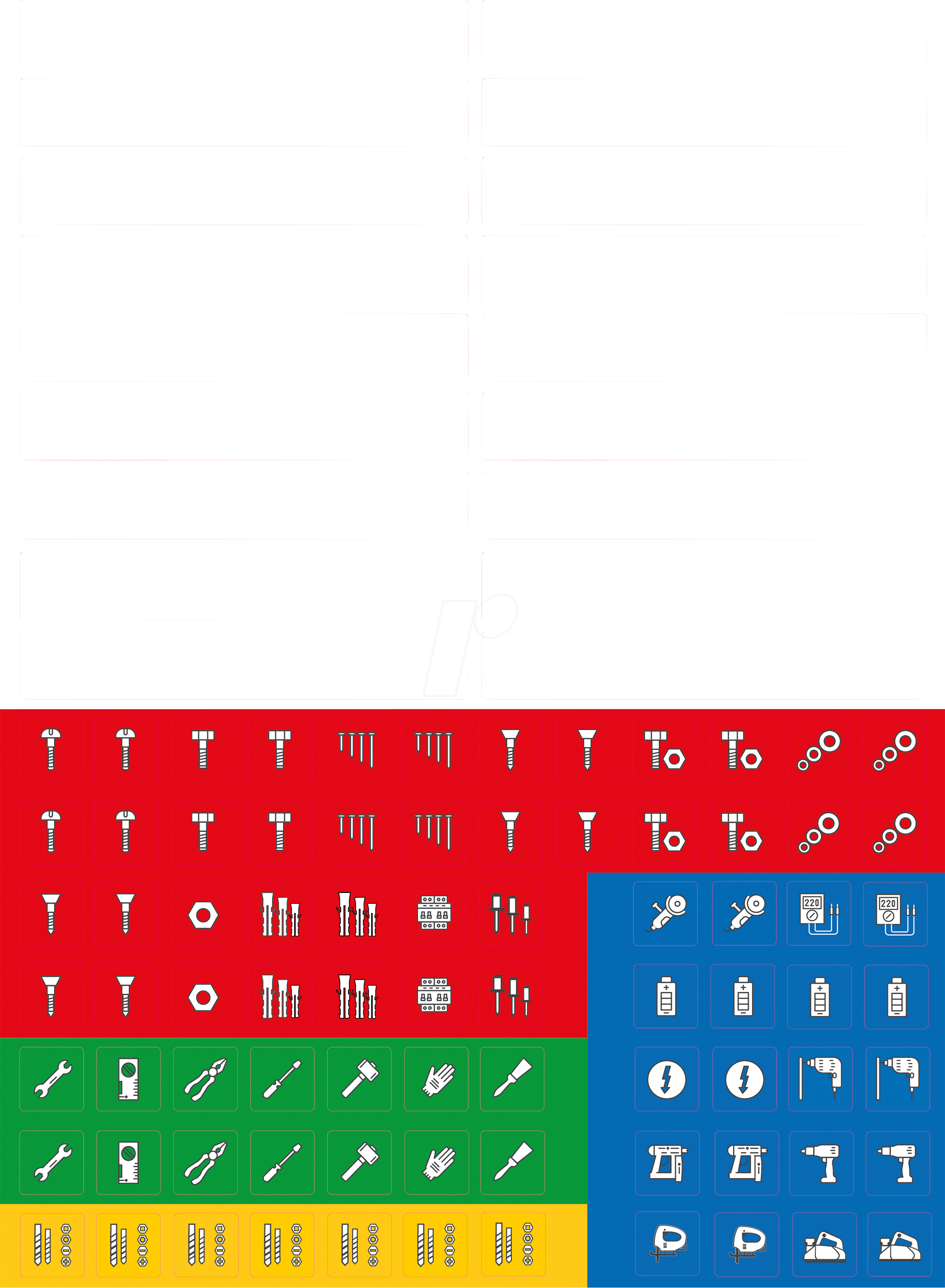 BOXX 6100000403 - Beschriftungsaufkleber, 10 Bögen
