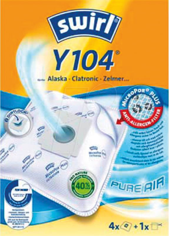SWIRL 407348 - Staubsaugerbeutel 4 swirl® MicroPor® Plus Y104
