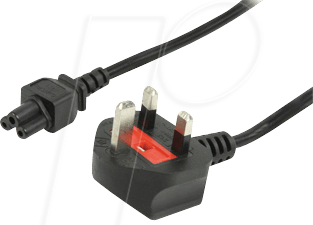 AK 516 UK - Netzkabel, UK Stecker, gew, 1,8 m, schw, C5