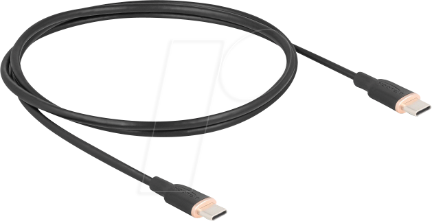 DELOCK 81238 - USB 2.0 Kabel, C Stecker > C Stecker, Silikon, schwarz, 1,0 m