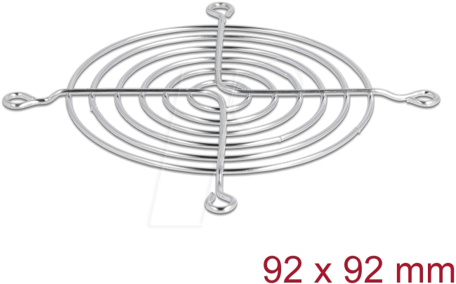 DELOCK 67307 - Lüftergitter, 92 x 92 mm, silber