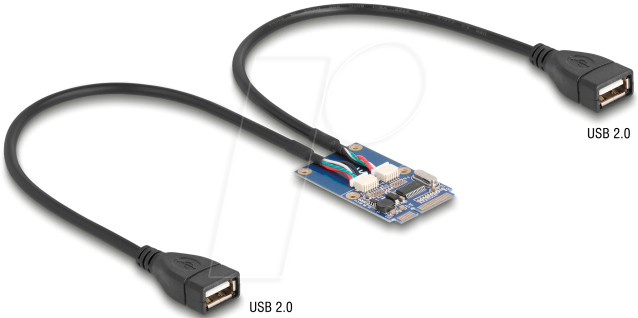 DELOCK 64346 - Mini PCIe > 2x USB 2.0 A