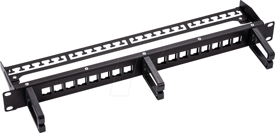 ROLINE 26110363 - 19'' Keystone Patchpanel, 16-Port, geschirmt, schwarz