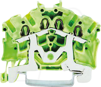 WAGO 2002-6407 - Schutzleiterklemme, 4-Leiter, Ø 0,25 - 2,5 mm, grün-gelb