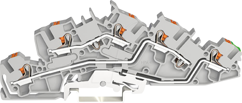 WAGO 2205-7645 - Installationsetagenklemme, 4,0 mm², L/L/PE, grau