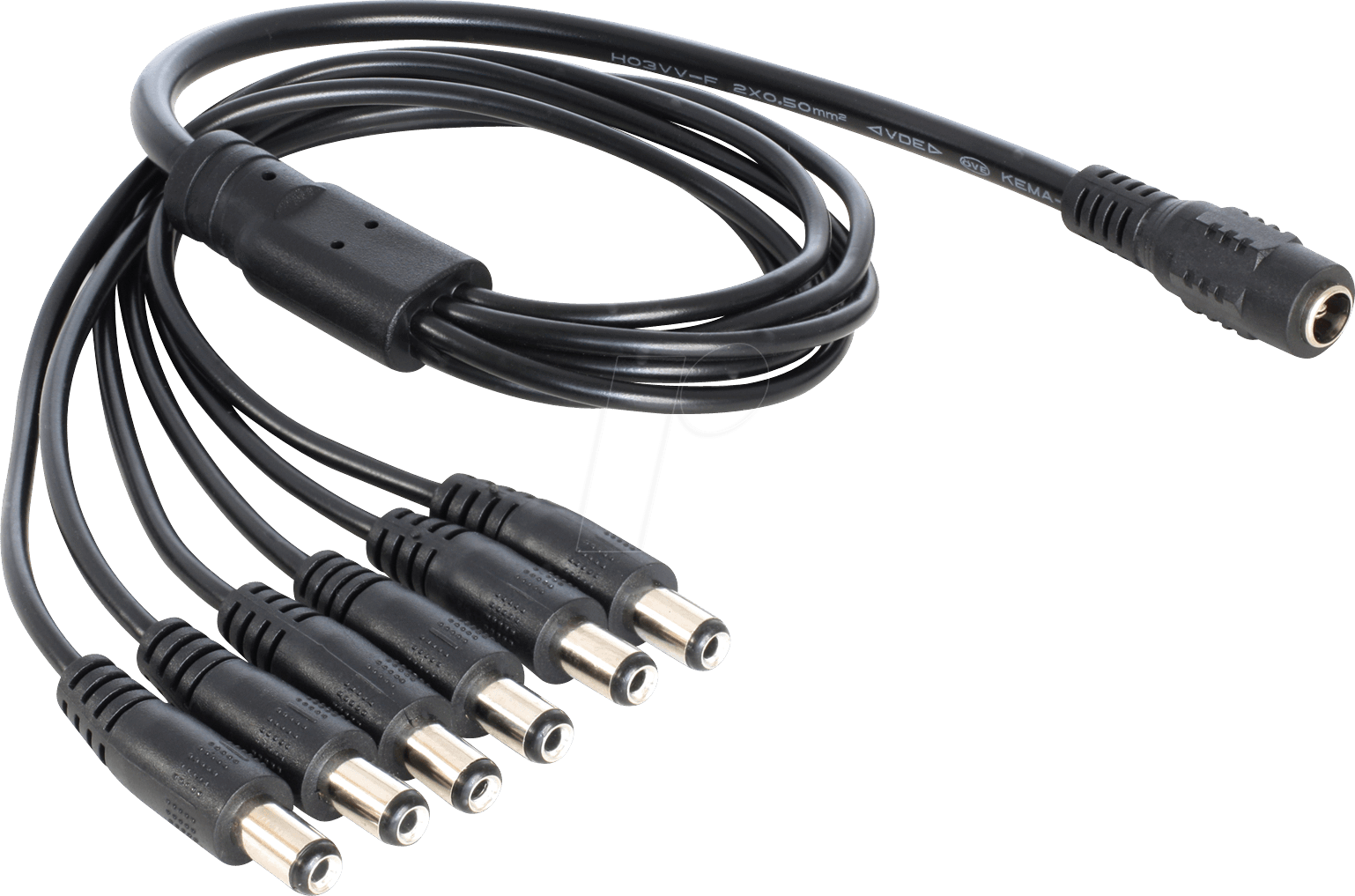 DELOCK 83289 - Verteiler, 500 mm, DC-Stecker auf DC-Kupplung, 6-fach
