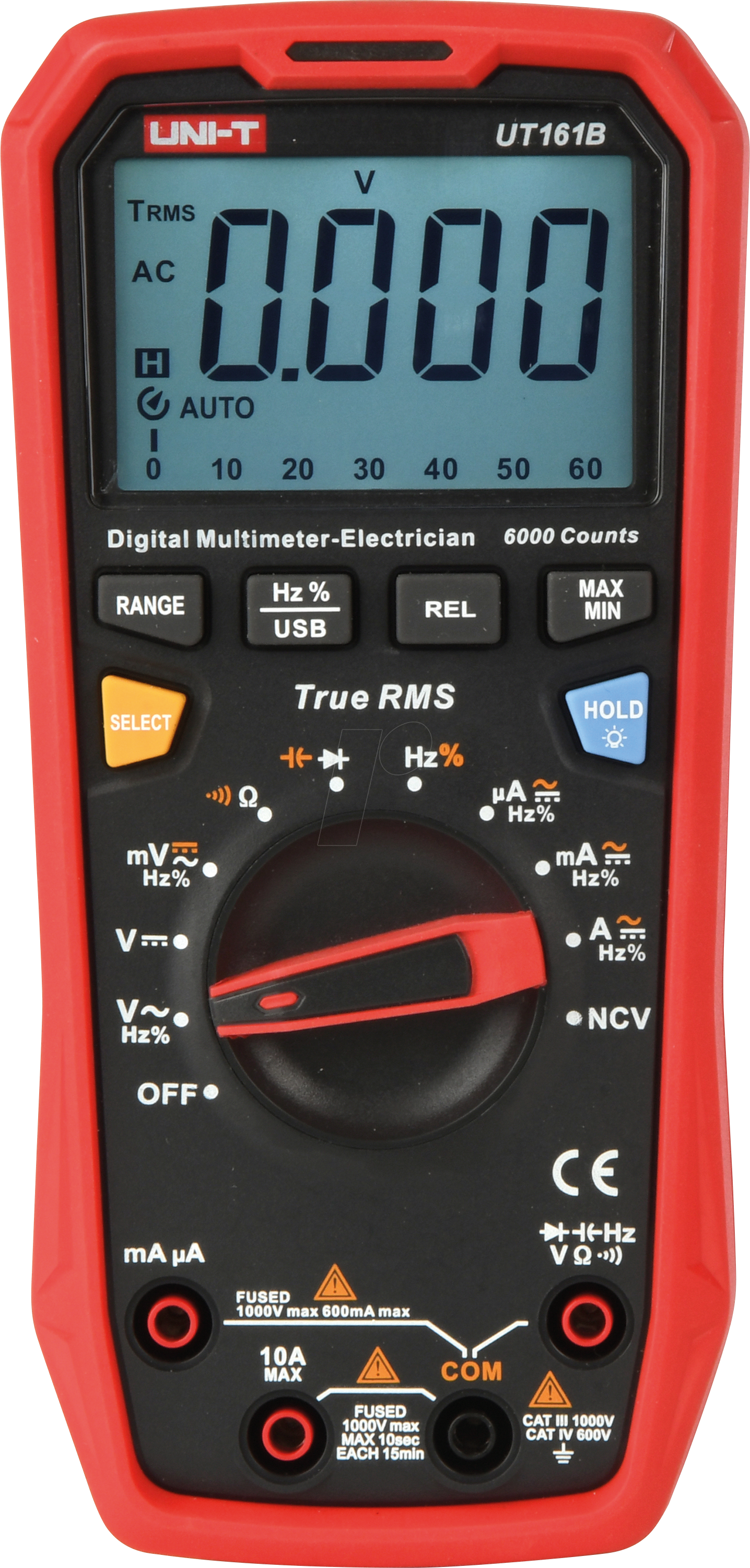 UT 161B - Multimeter, digital, 6000 Counts, USB