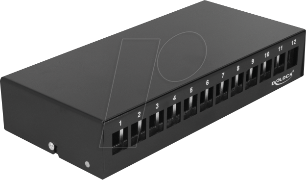 DELOCK 43415 - Keystone Patchpanel 12 Port schwarz