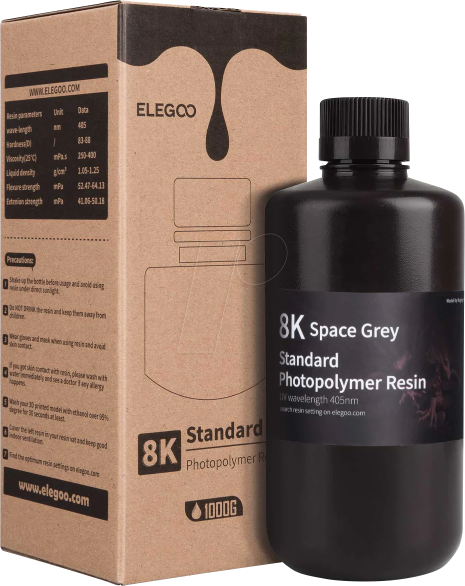 ELEGOO SR 8K GR - 3D Druck, Kustharz, Standard, space grau, 1 kg