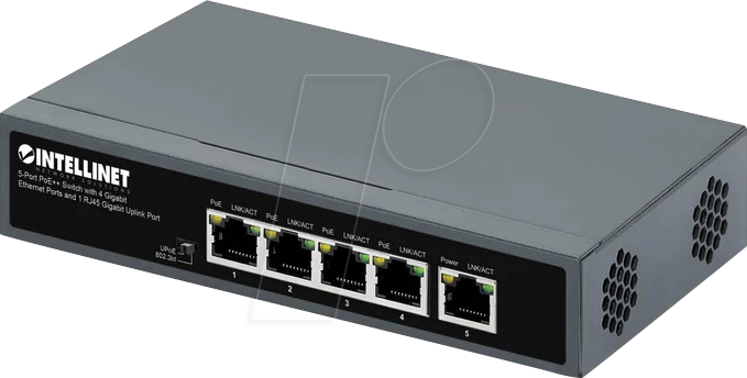 INT 562010 - Switch, 5-Port, Gigabit Ethernet, PoE++