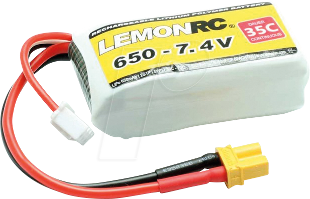 LRC 2S 650 - LiPo Akku LEMONRC 650 - 7.4V (35C)
