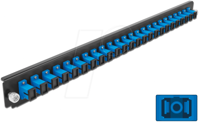 DELOCK 43351 - 19'' Spleißbox Frontblende, 24 Port, SC Simplex, blau