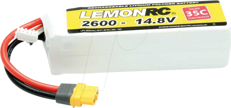 LRC 4S 2600 - LiPo Akku LEMONRC 2600 - 14.8V (35C)