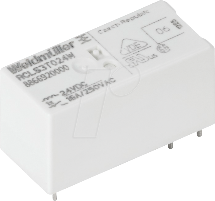 RCL 314024 W - Steck-Printrelais 24 V DC, 16 A, 1 Wechsler