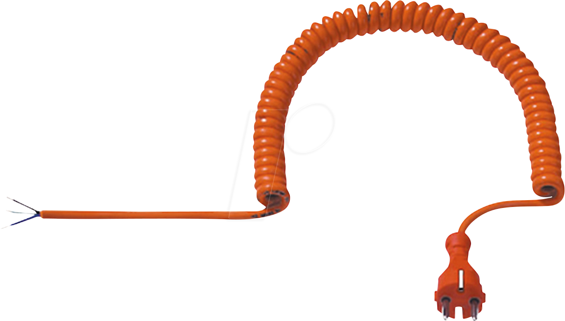 BACH 665.871 - Spiralzuleitung Schutzkontaktstecker CEE 7/7, orange