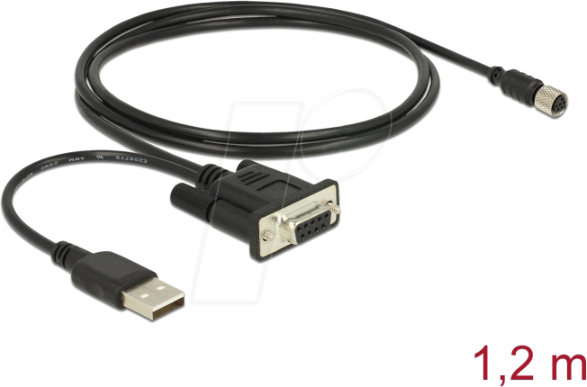 NAVILOCK 62875 - Anschlusskabel, M8 Buchse wasserdicht > DB9 Buchse