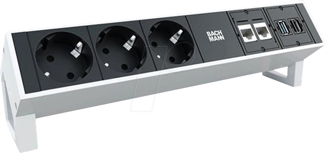 Thumbnail - BACH 902.302 - Steckdosenleiste 3-fach, 2x CAT6a, 1x HDMI, USB3.0, weiß