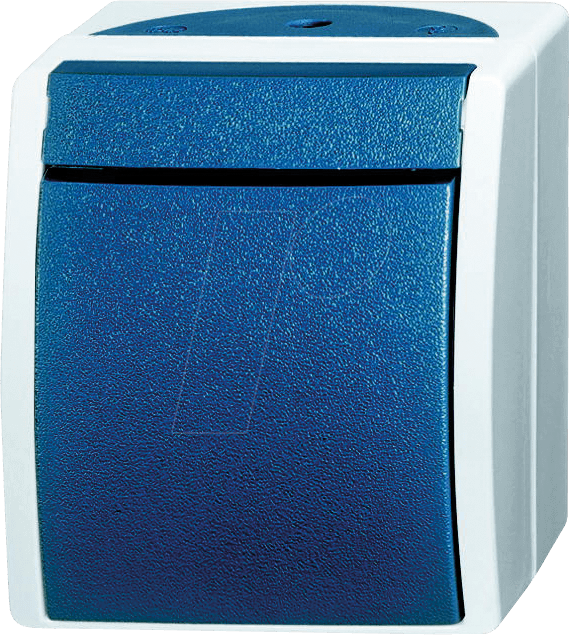 Thumbnail - EL BJ FR WS2 - Schalter, 2-pol, 10A, IP 44, blau / grau