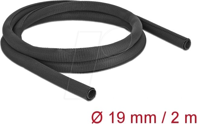 Thumbnail - DELOCK 19179 - Gewebeschlauch selbstschließend 2 m x 19 mm schwarz